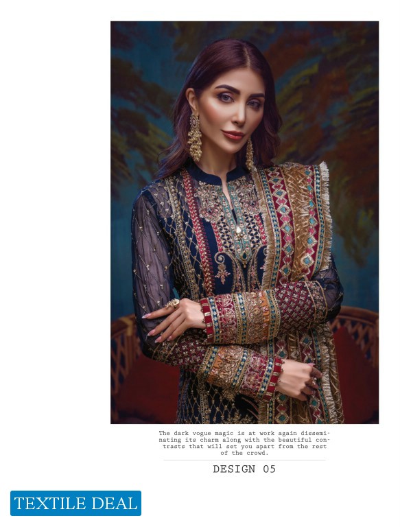 Adan Libas Barroco Velvet Embroidered Chiffon Pakistani Dress