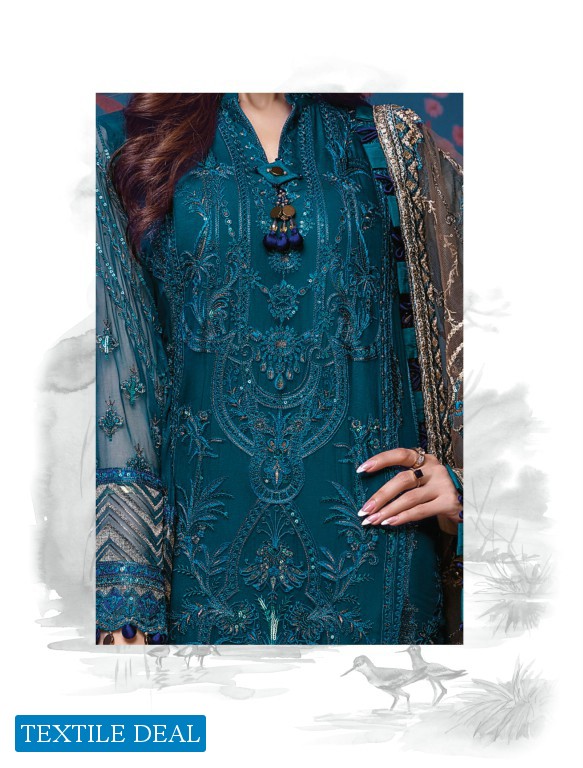 Adan Libas Barroco Velvet Embroidered Chiffon Pakistani Dress