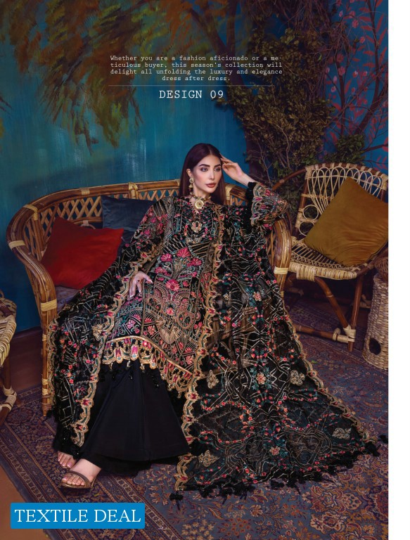 Adan Libas Barroco Velvet Embroidered Chiffon Pakistani Dress