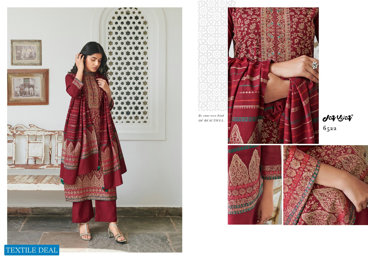 Jay VIjay Masrat Wholesale Pashmina Jacquard Salwar Kameez
