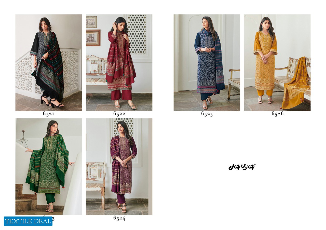 Jay VIjay Masrat Wholesale Pashmina Jacquard Salwar Kameez