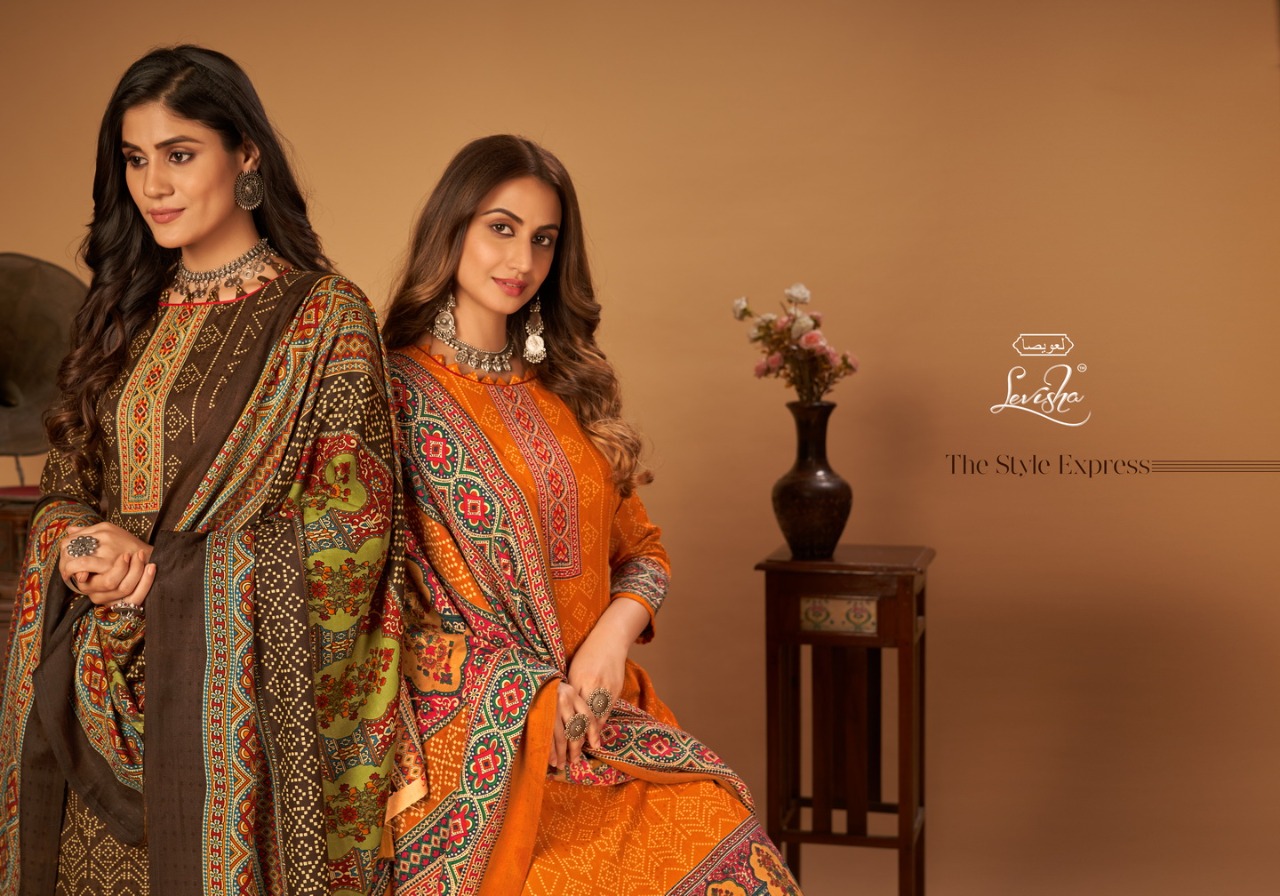 Levisha Harmony Wholesale Pure Pashmina Digital Style Salwar Kameez
