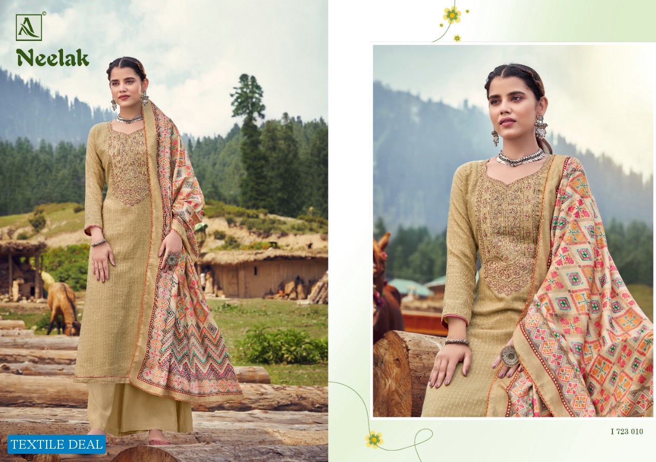 Alok Neelak Wholesale Pure Wool Pashmina Dress Material