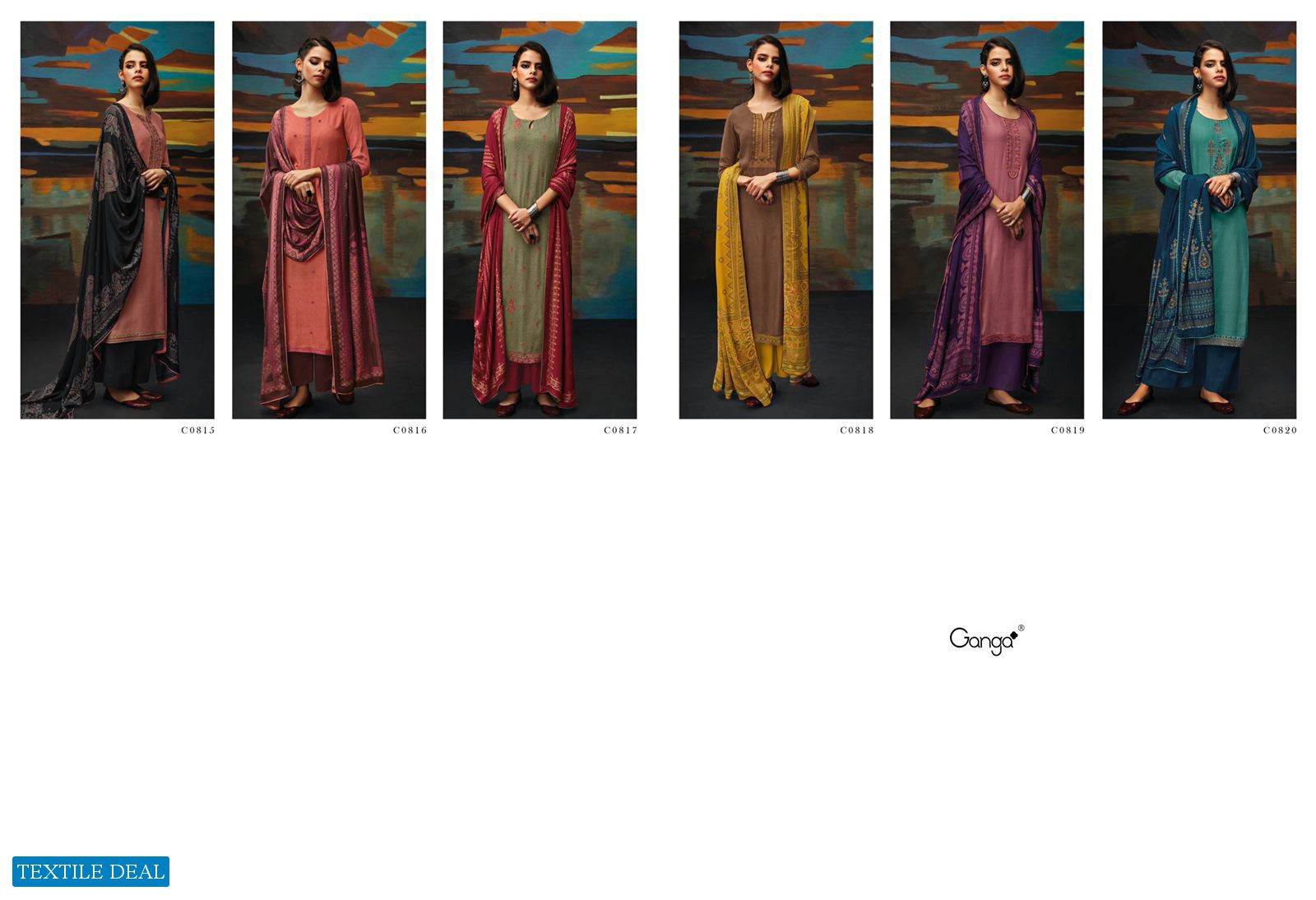 Ganga Suroor Wholesale Wool Dobby Work Winter Dress