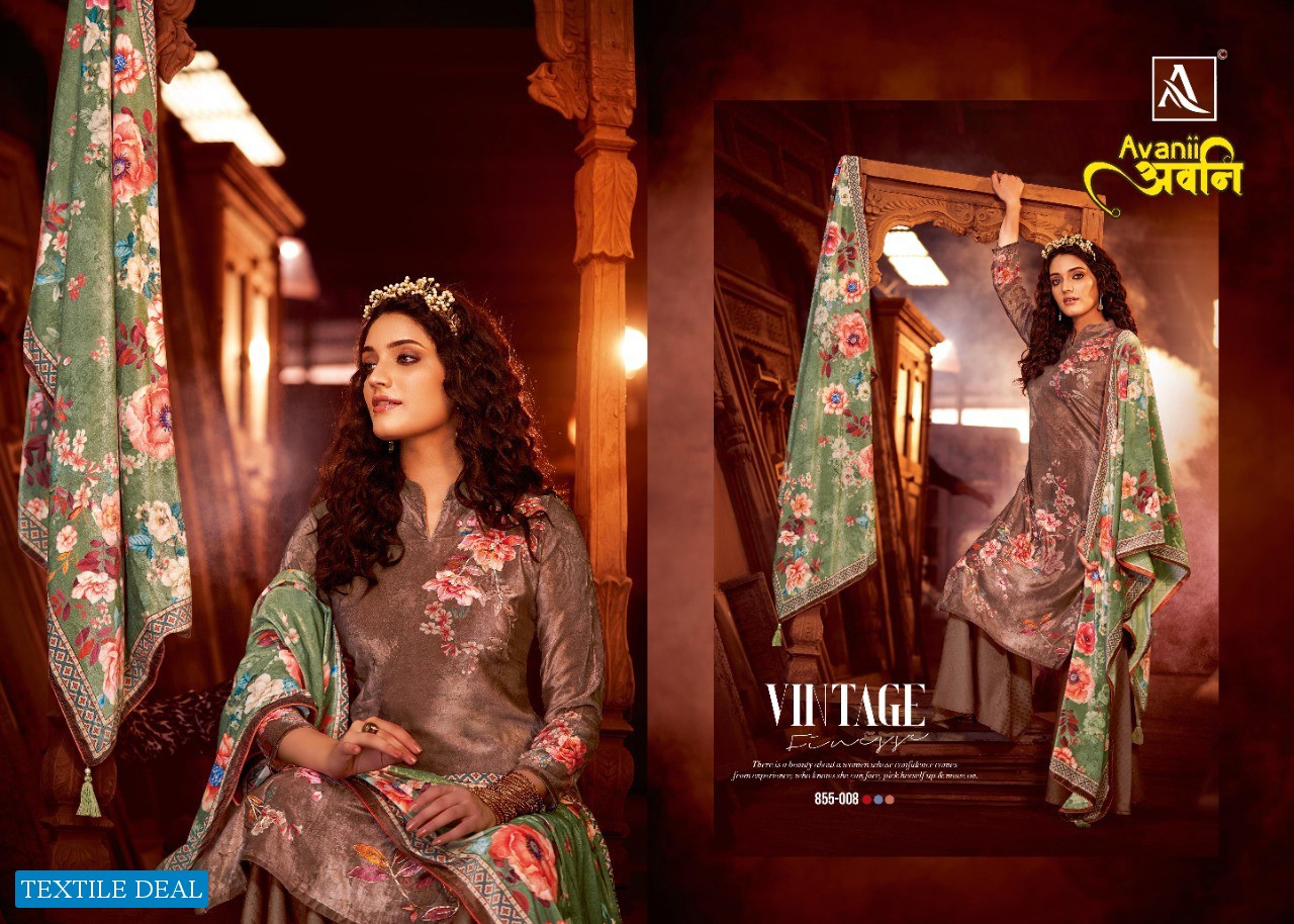 Alok Avanii Wholesale Pure Viscose Velvet Zari Coding Work Winter Dress
