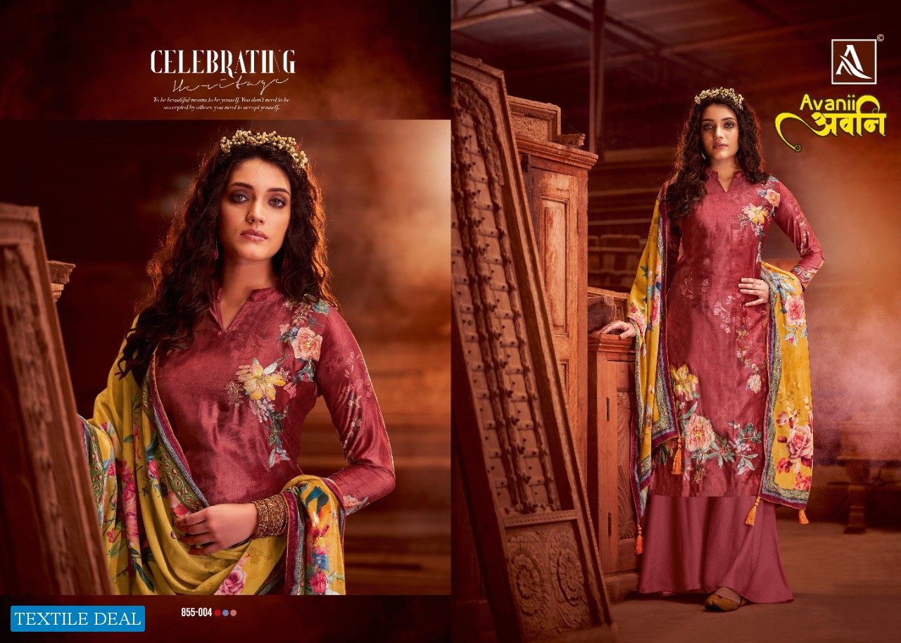 Alok Avanii Wholesale Pure Viscose Velvet Zari Coding Work Winter Dress