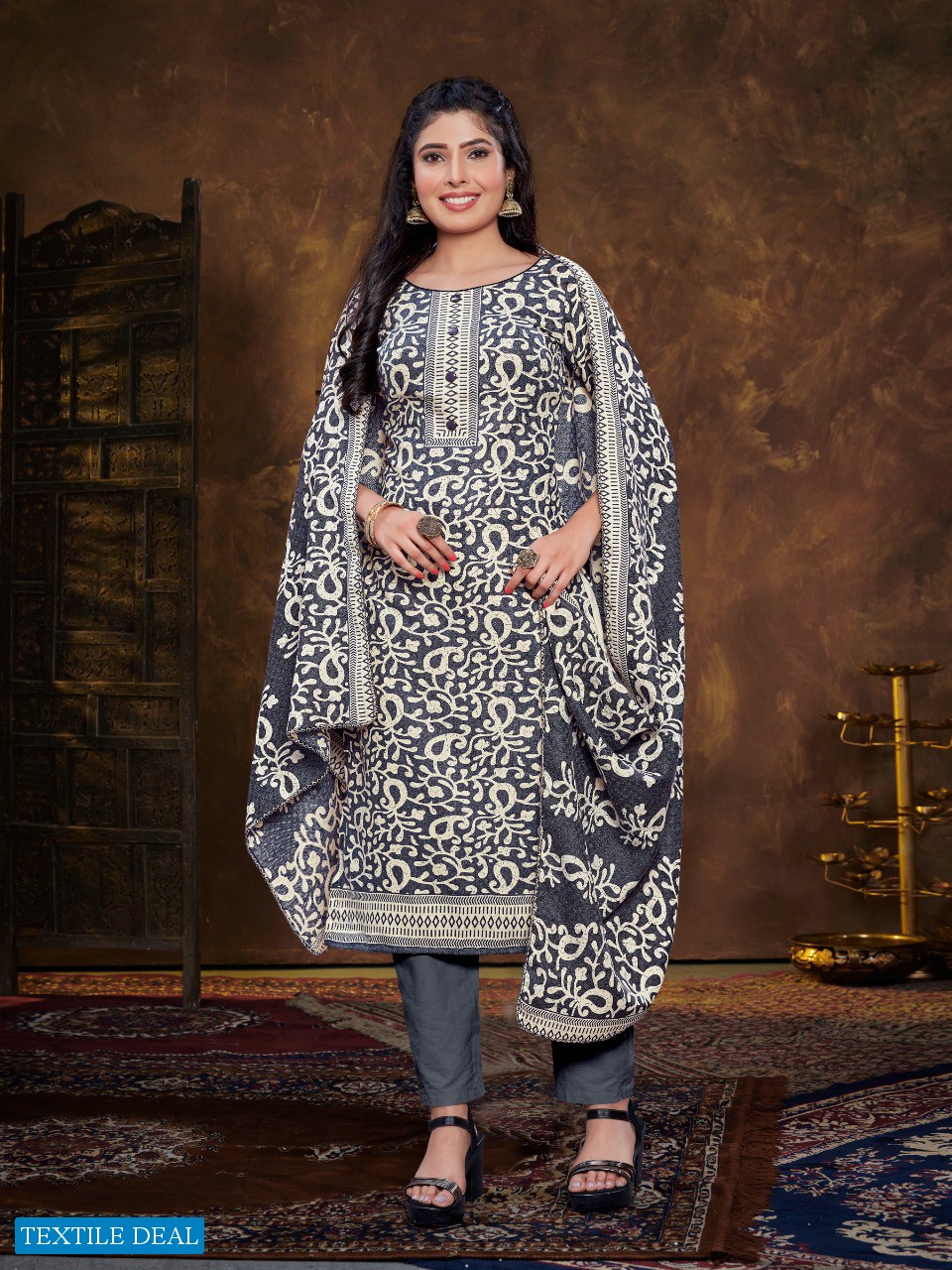 Bipson Safari 1669 Wholesale Woolen Pashmina Dress