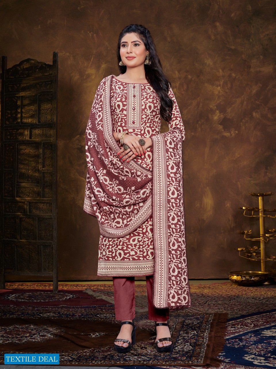 Bipson Safari 1669 Wholesale Woolen Pashmina Dress