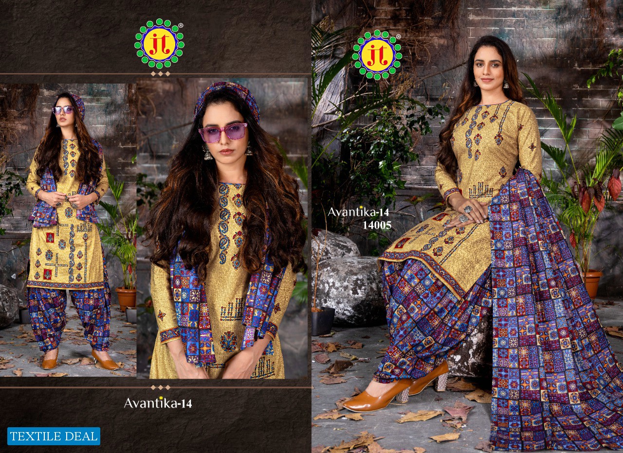 JT Avantika Vol-14 Wholesale Cotton Printed Indian Dress