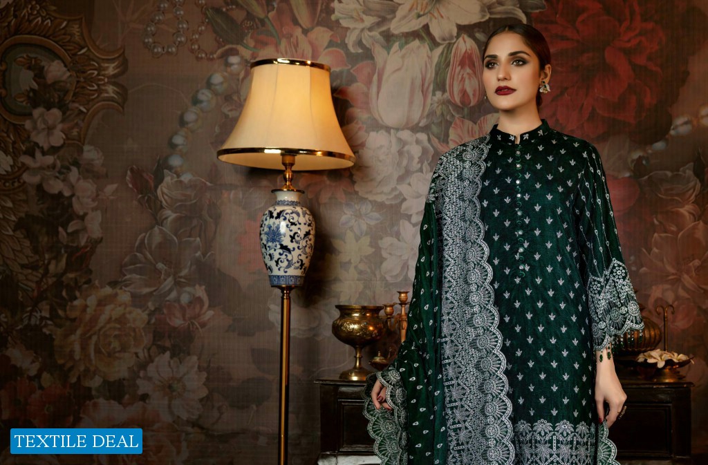Adans Libas Zari Embroidered Velvet Pakistani Dress Catalogs
