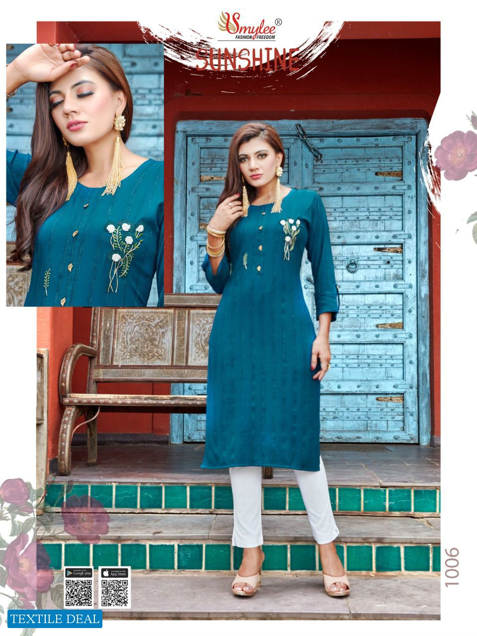 Smylee Sunshine Wholesale Indian Style Kurti With Pants