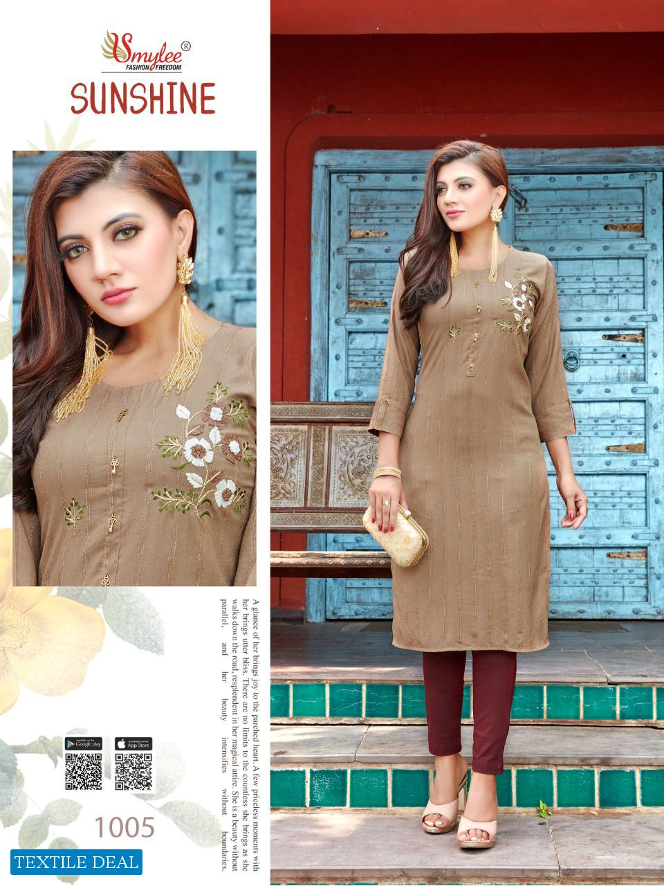 Smylee Sunshine Wholesale Indian Style Kurti With Pants