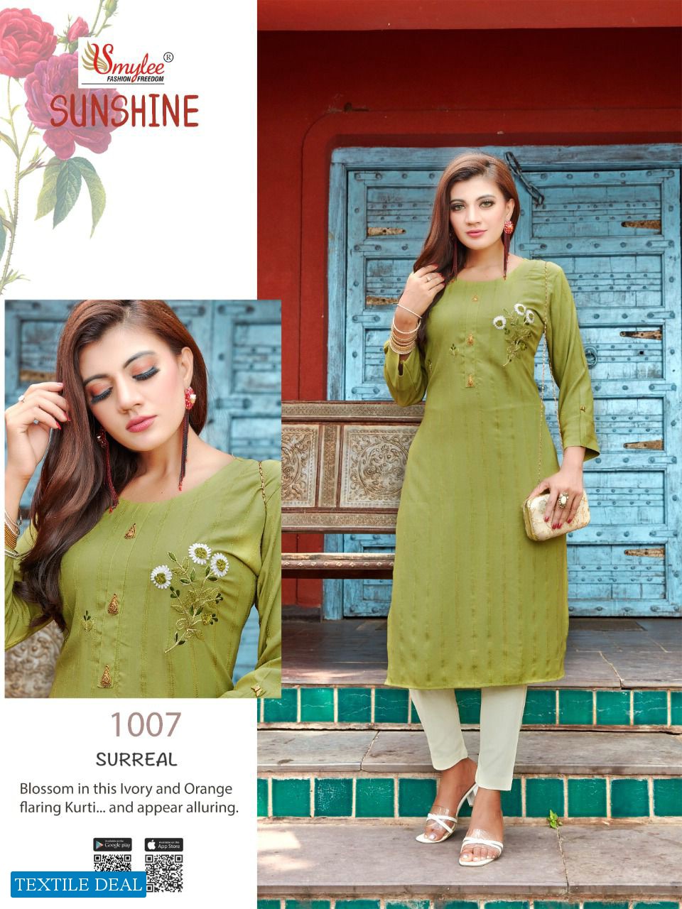Smylee Sunshine Wholesale Indian Style Kurti With Pants