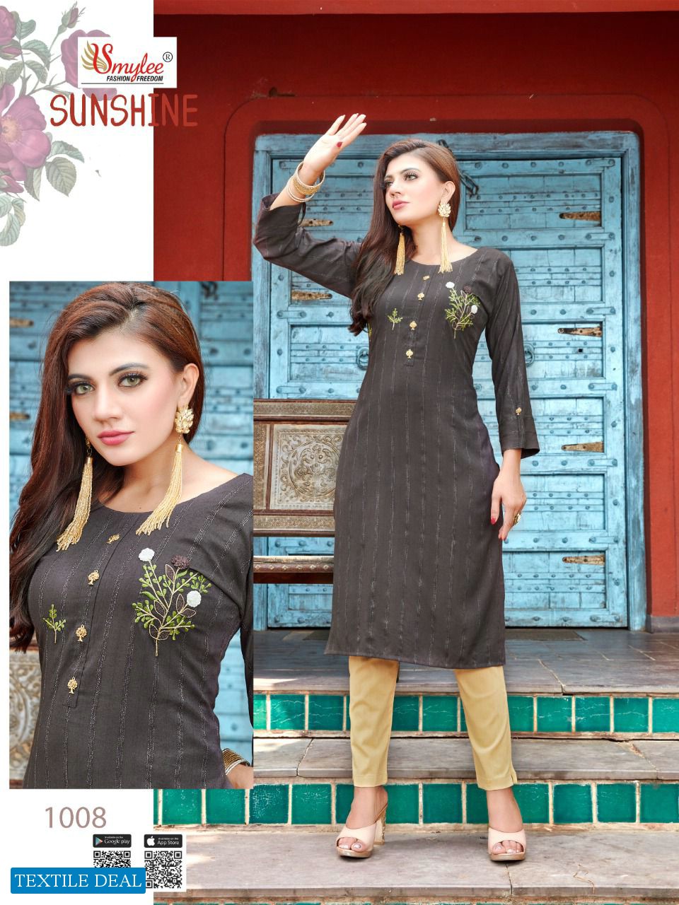 Smylee Sunshine Wholesale Indian Style Kurti With Pants