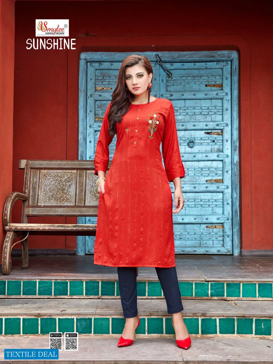 Smylee Sunshine Wholesale Indian Style Kurti With Pants