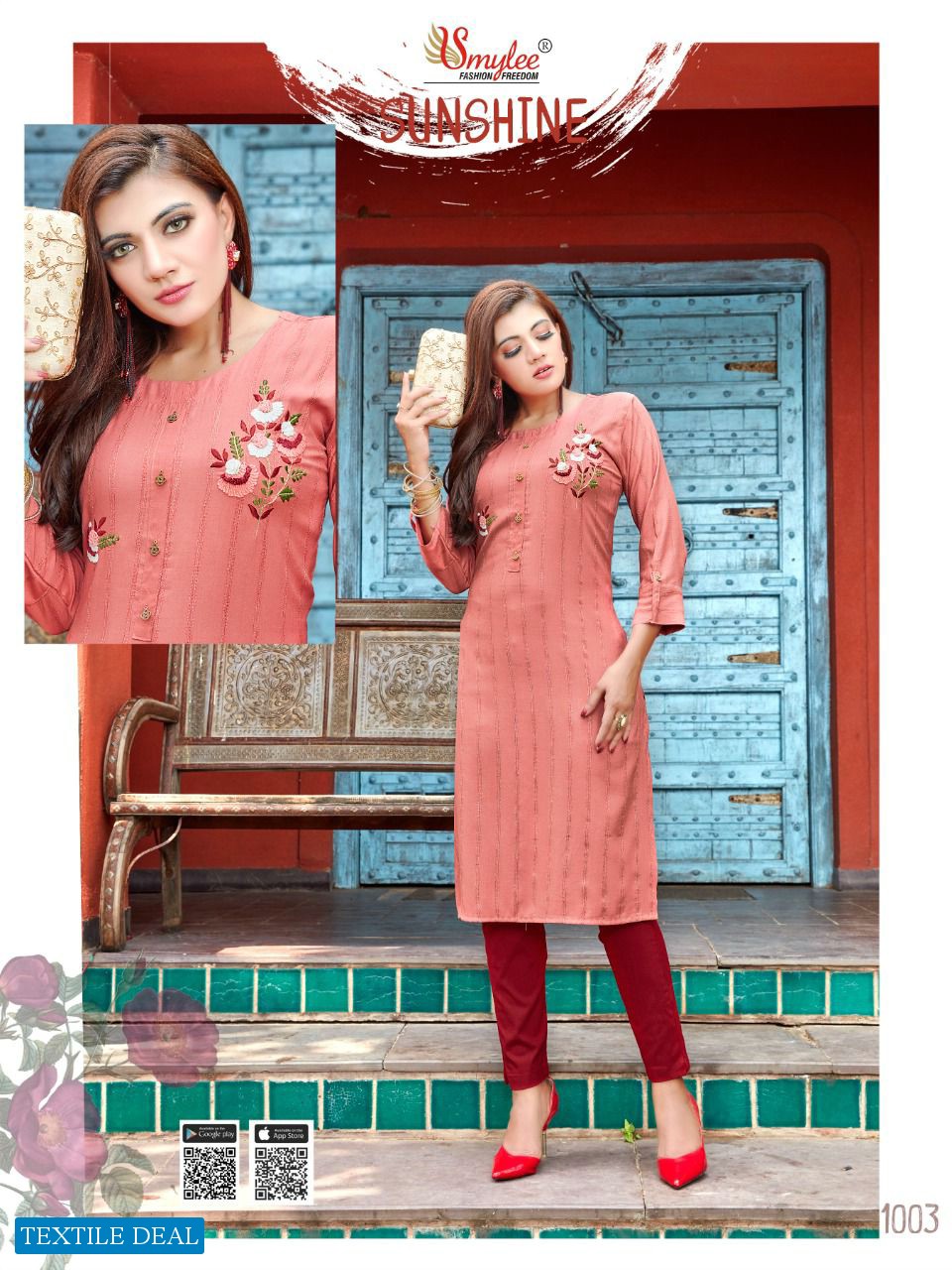 Smylee Sunshine Wholesale Indian Style Kurti With Pants