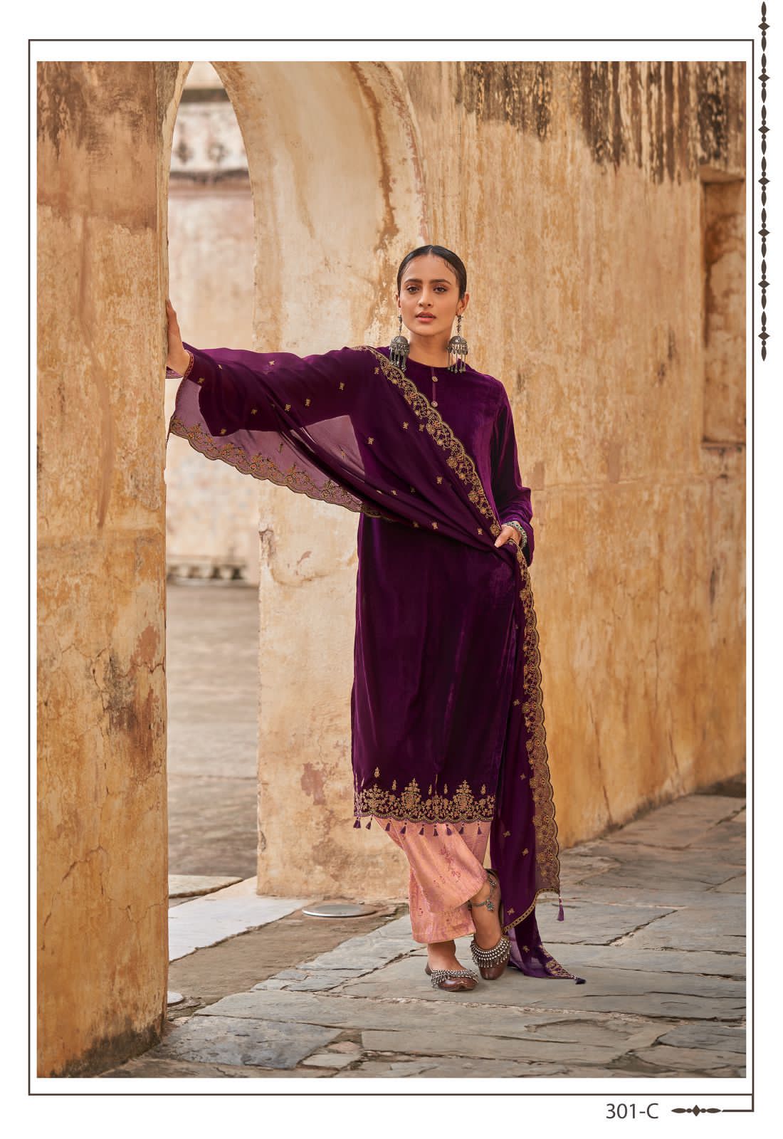 Varsha Ruh Wholesale Velvet Solid With Embroidered Salwar Kameez