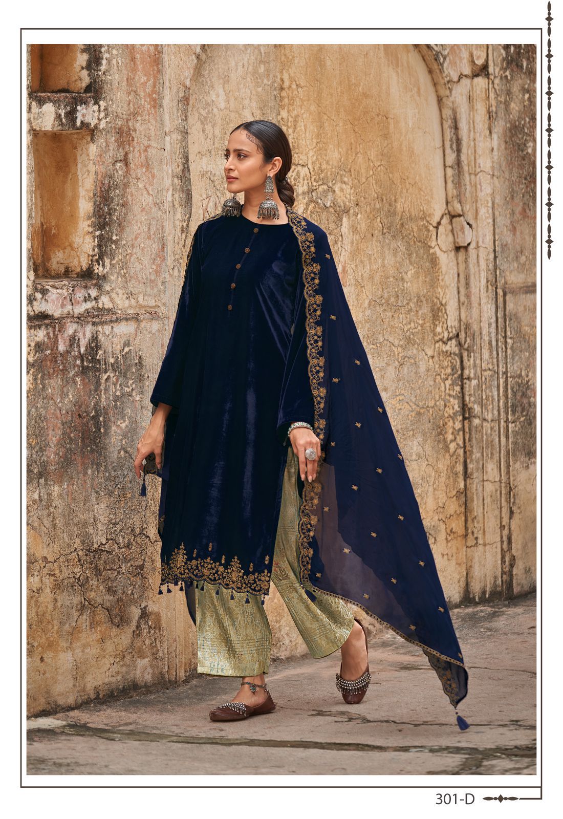 Varsha Ruh Wholesale Velvet Solid With Embroidered Salwar Kameez