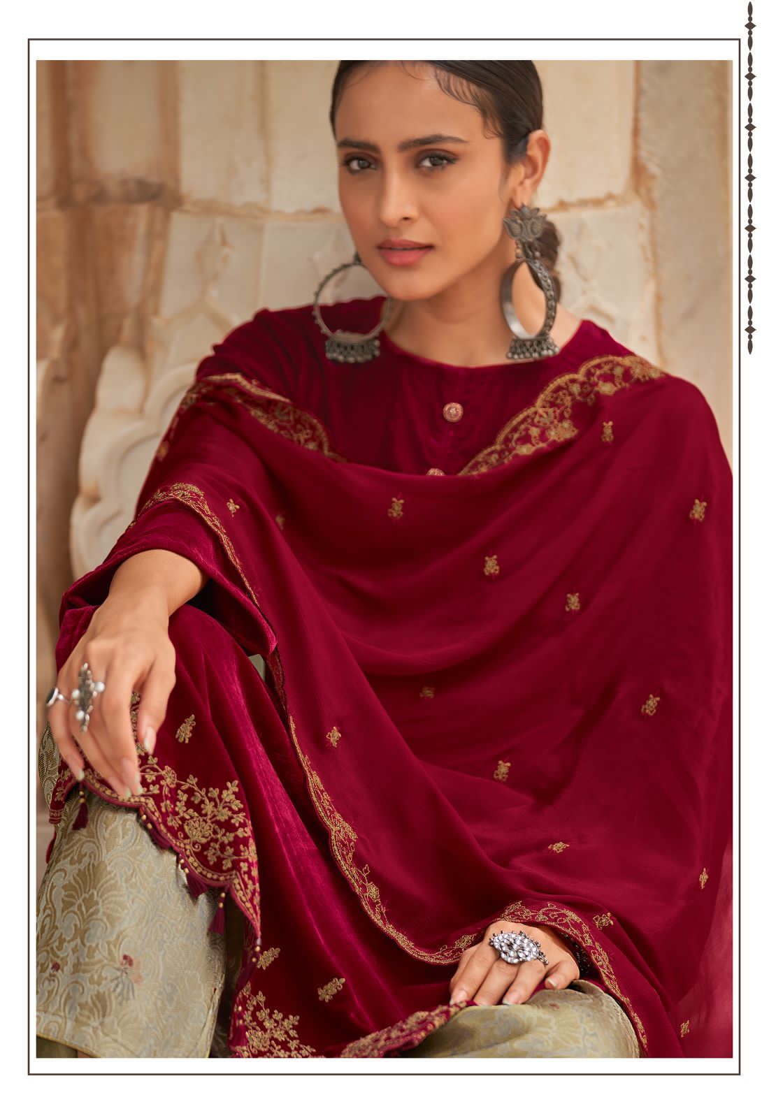 Varsha Ruh Wholesale Velvet Solid With Embroidered Salwar Kameez