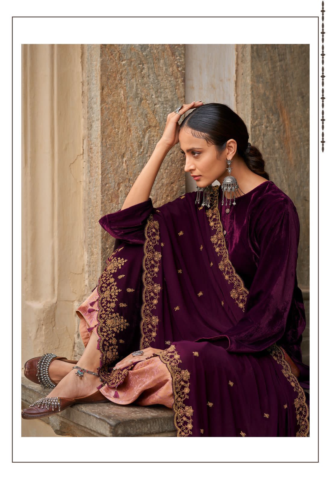 Varsha Ruh Wholesale Velvet Solid With Embroidered Salwar Kameez