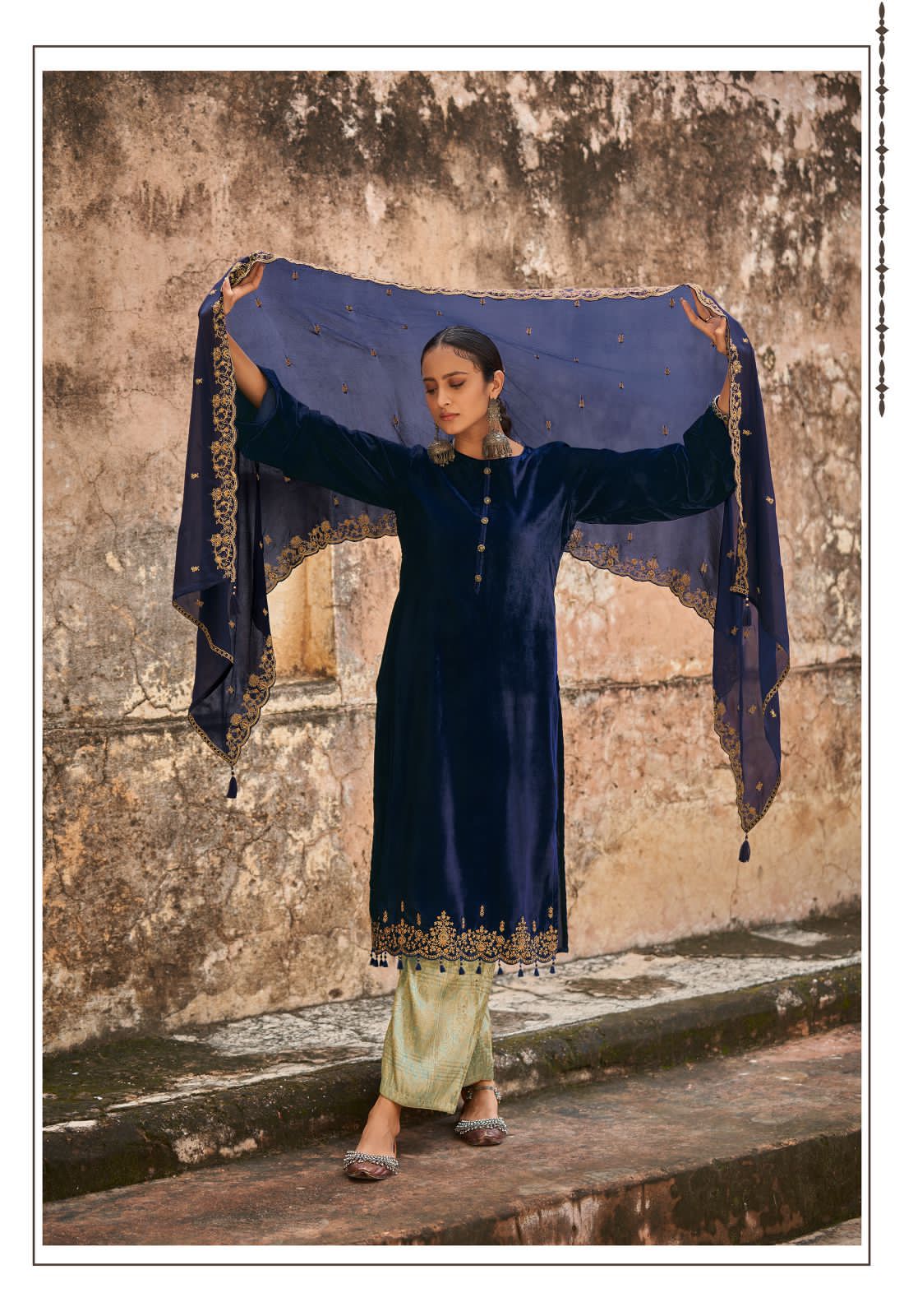 Varsha Ruh Wholesale Velvet Solid With Embroidered Salwar Kameez