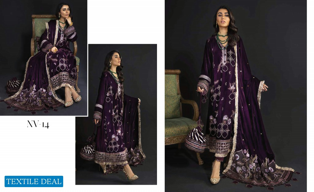 Nureh Maya Velvet Unstitched Luxury Velvet Collection