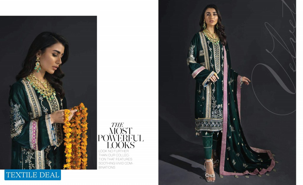 Nureh Maya Velvet Unstitched Luxury Velvet Collection