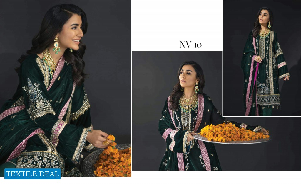 Nureh Maya Velvet Unstitched Luxury Velvet Collection