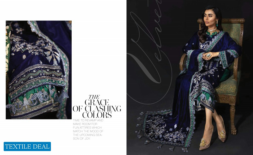 Nureh Maya Velvet Unstitched Luxury Velvet Collection