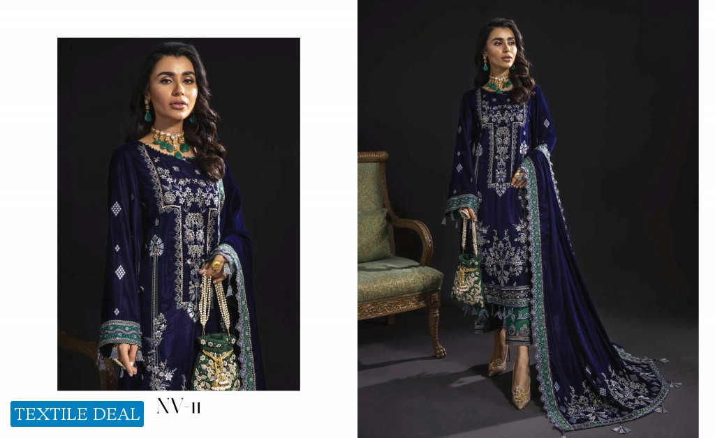 Nureh Maya Velvet Unstitched Luxury Velvet Collection