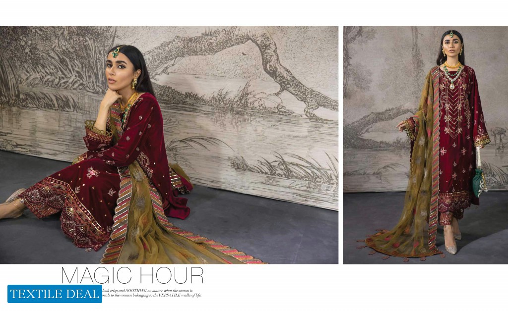 Nureh Maya Velvet Unstitched Luxury Velvet Collection