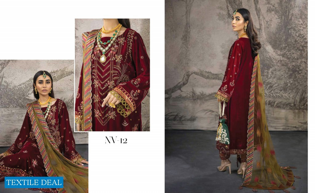 Nureh Maya Velvet Unstitched Luxury Velvet Collection