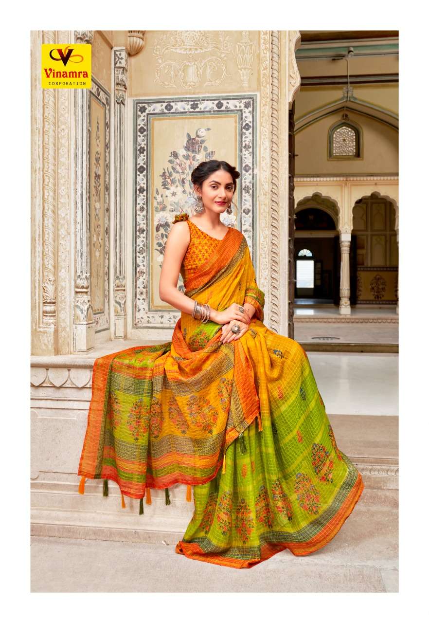 VINAMRA VISCOSE PRINTS ELEVEN VOL 2 FANCY SAREES WHOLESALER