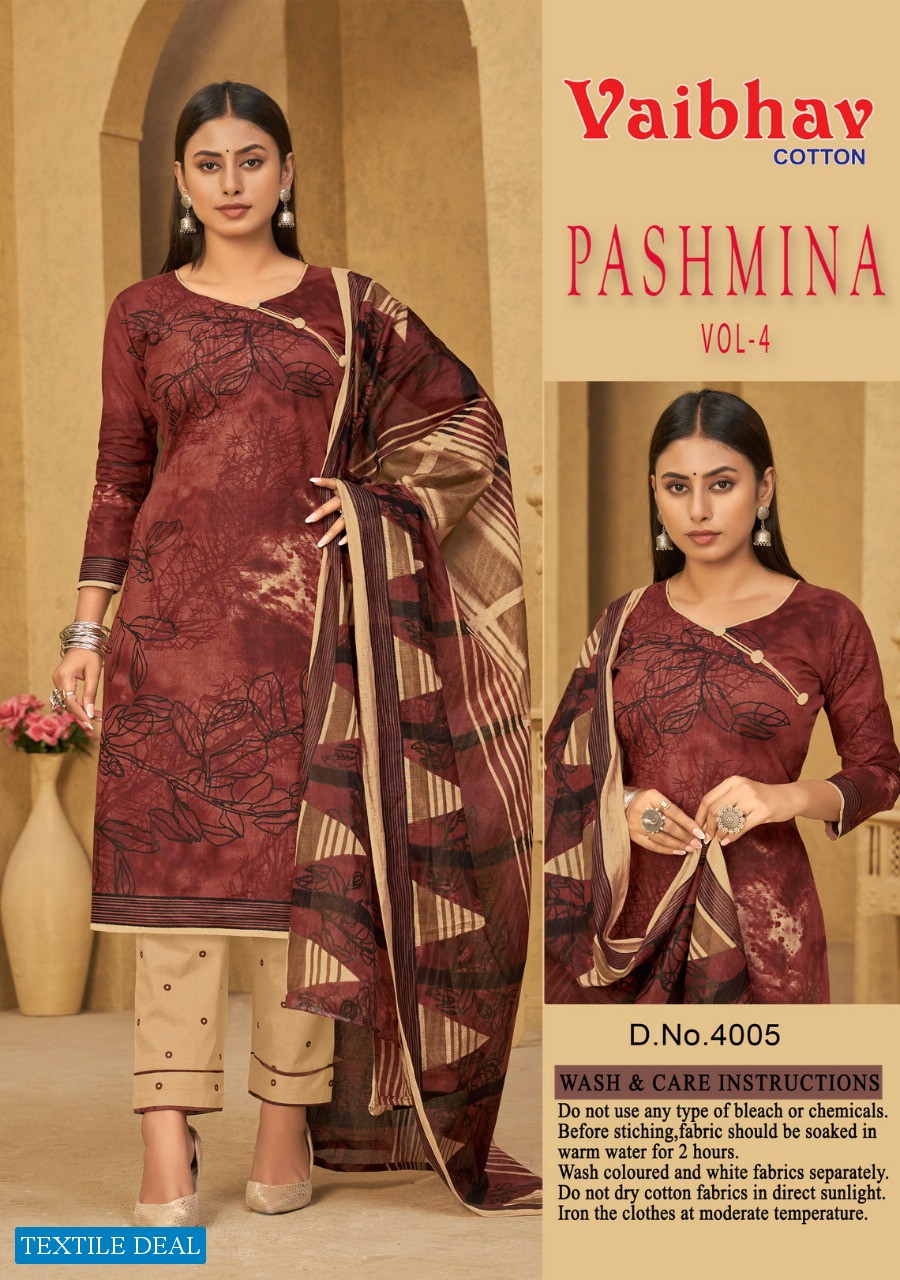 Vaibhav Cotton Pashmina Vol-4 Wholesale Winter Dress Material