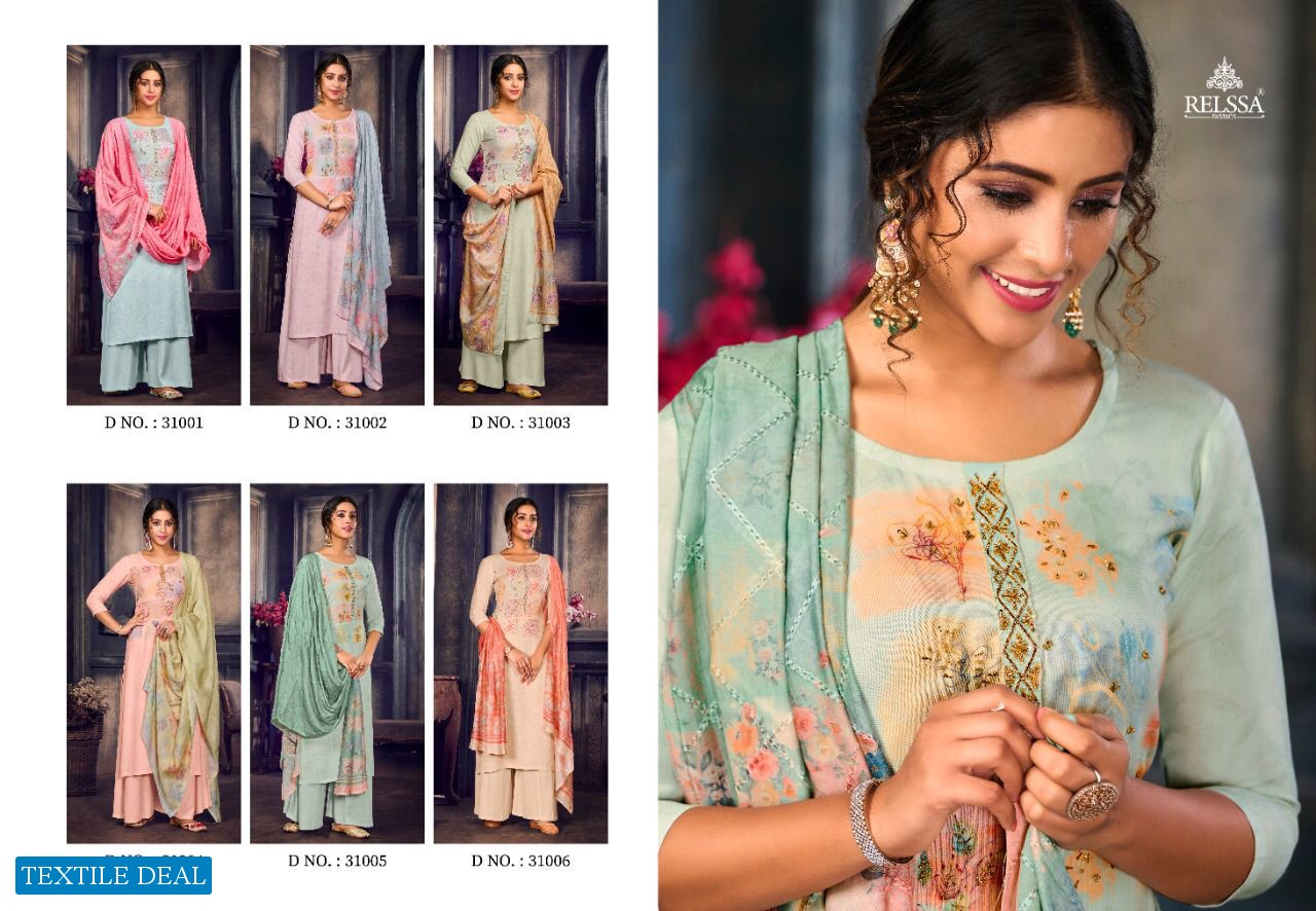 Relssa Yamberzal Wholesale Pure Modal Silk With Handwork Salwar Kameez