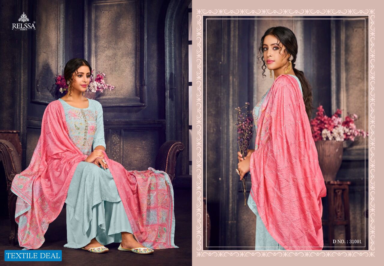 Relssa Yamberzal Wholesale Pure Modal Silk With Handwork Salwar Kameez
