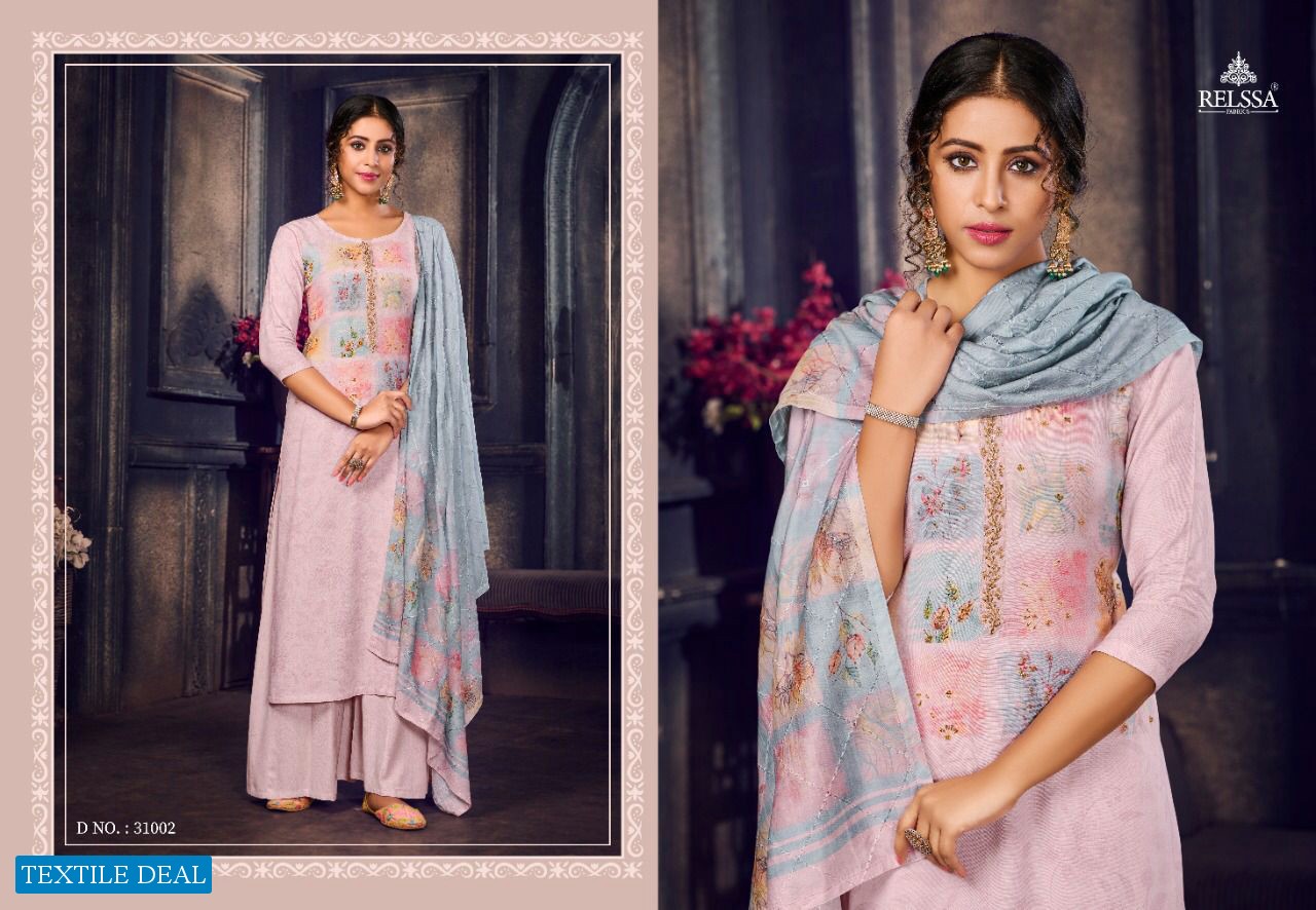 Relssa Yamberzal Wholesale Pure Modal Silk With Handwork Salwar Kameez