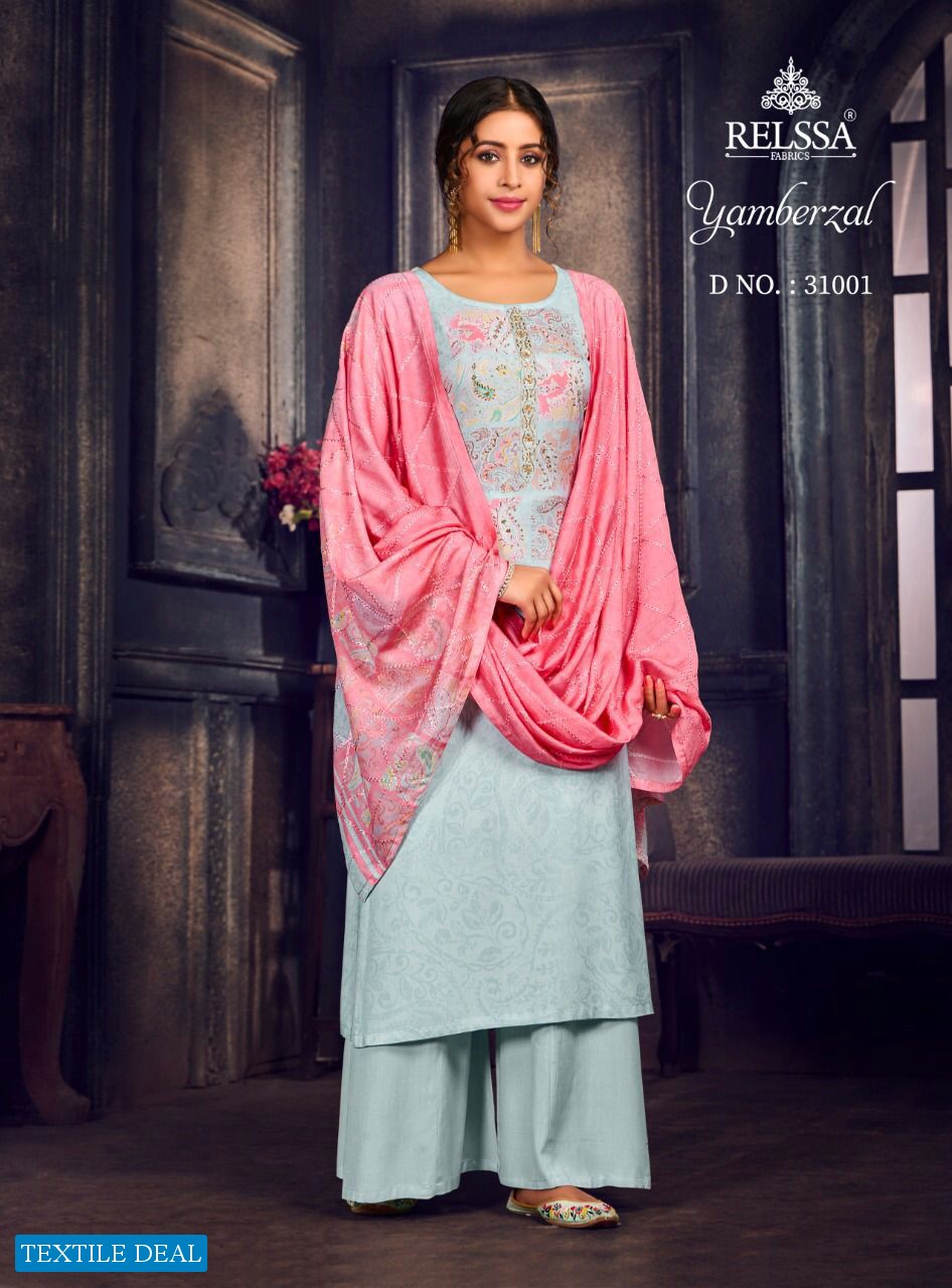 Relssa Yamberzal Wholesale Pure Modal Silk With Handwork Salwar Kameez