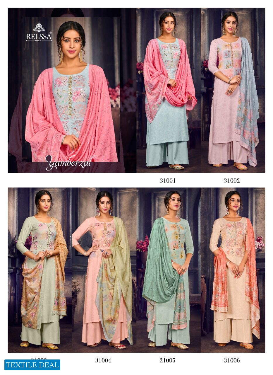 Relssa Yamberzal Wholesale Pure Modal Silk With Handwork Salwar Kameez