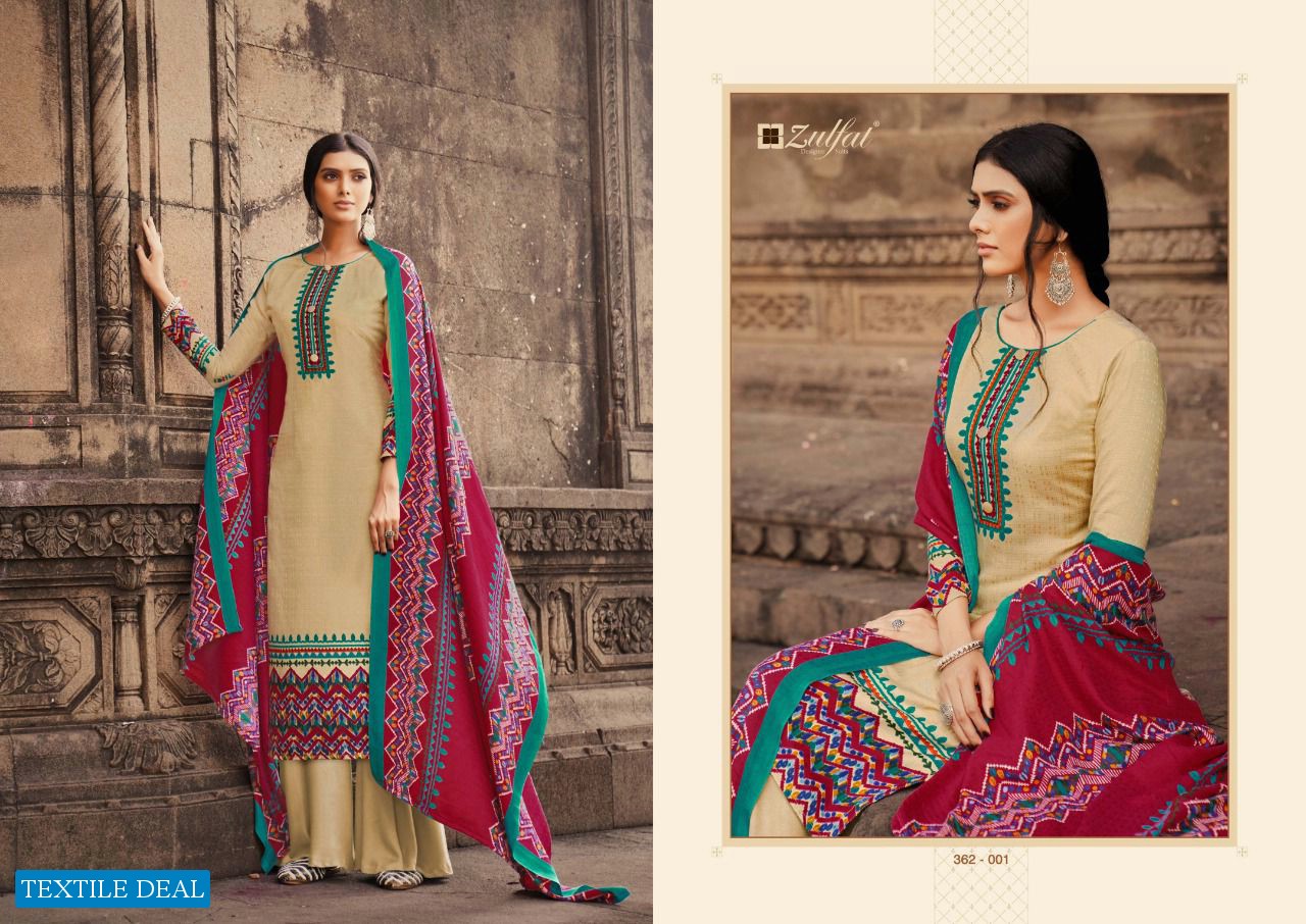 Zulfat Winter Shine wholesale Pure Pashmina With Work Dress Material