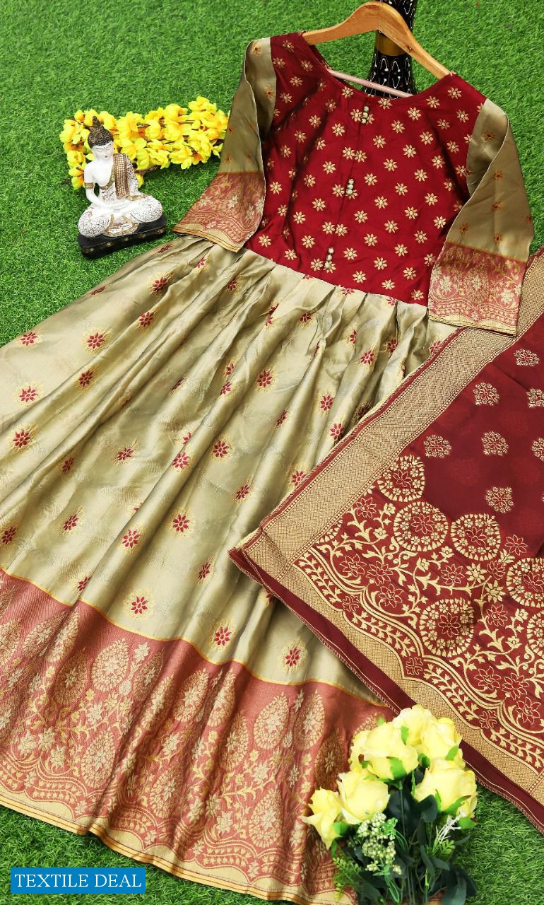 Rahul Nx Minakari Gown Wholesale Gown With Dupattas