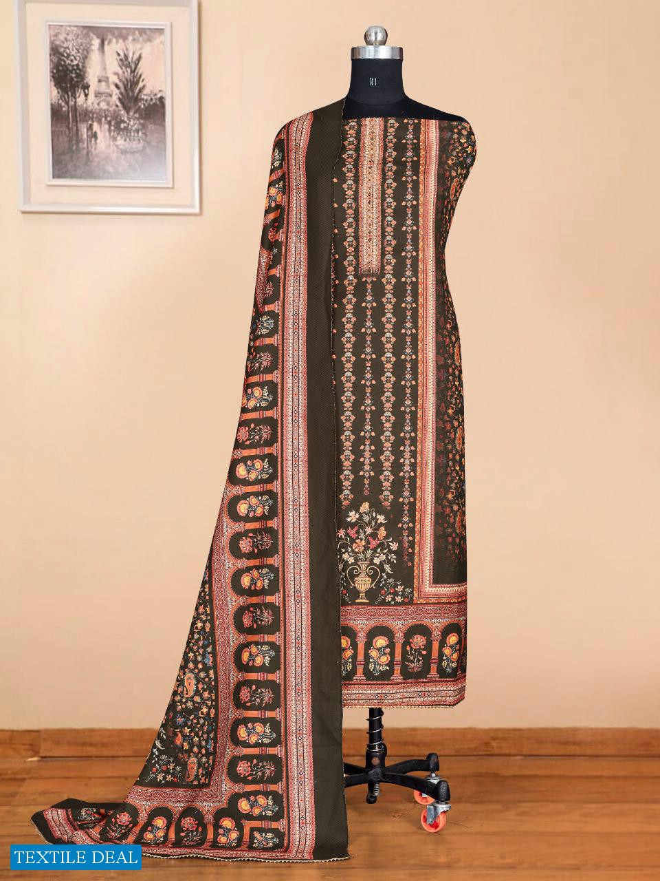 Bipson Winter Queen 1598 Wholesale Winter Wool Pashmina Winter Dress