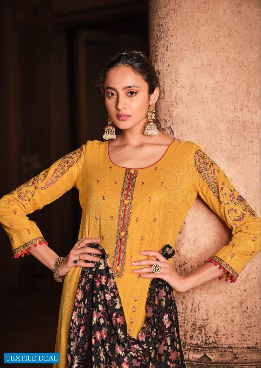 Deepsy Nur Wholesale Pure Viscose Pashmina With Work Salwar Kameez