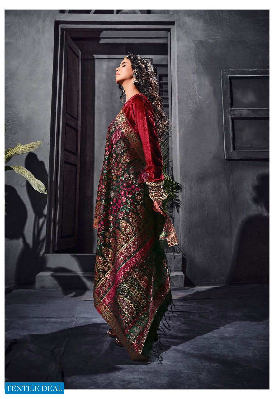 Varsha Aisha Wholesale Pure Velvet With Work Winter Salwar Kameez