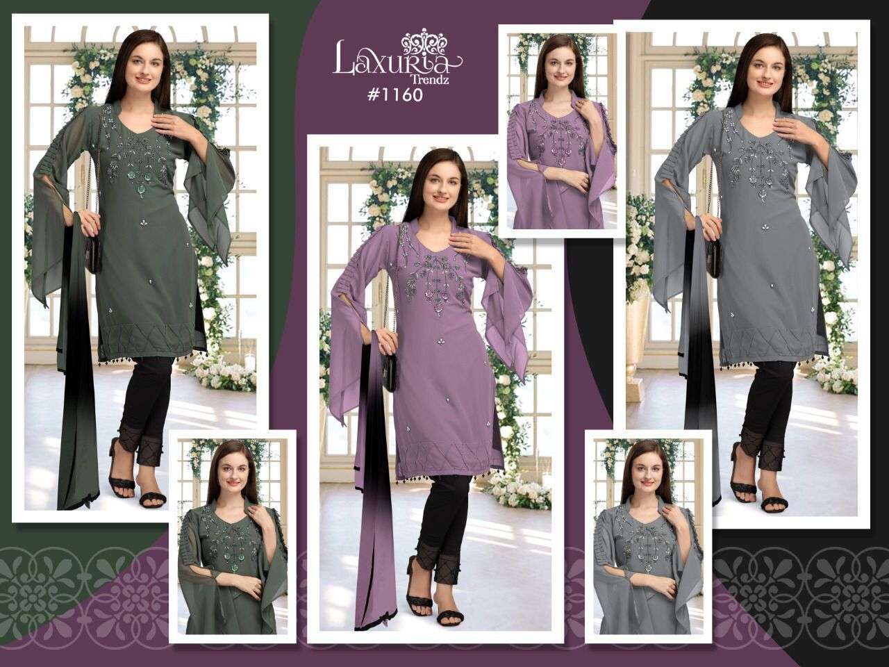 LAXURIA 1160 GEORGETTE READYMADE PAKISTANI FANCY SALWAR KAMEEZ