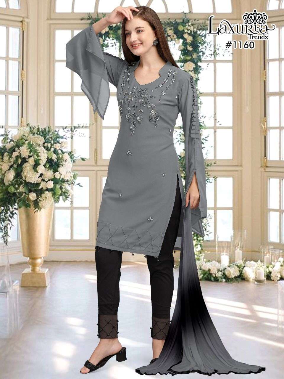 LAXURIA 1160 GEORGETTE READYMADE PAKISTANI FANCY SALWAR KAMEEZ