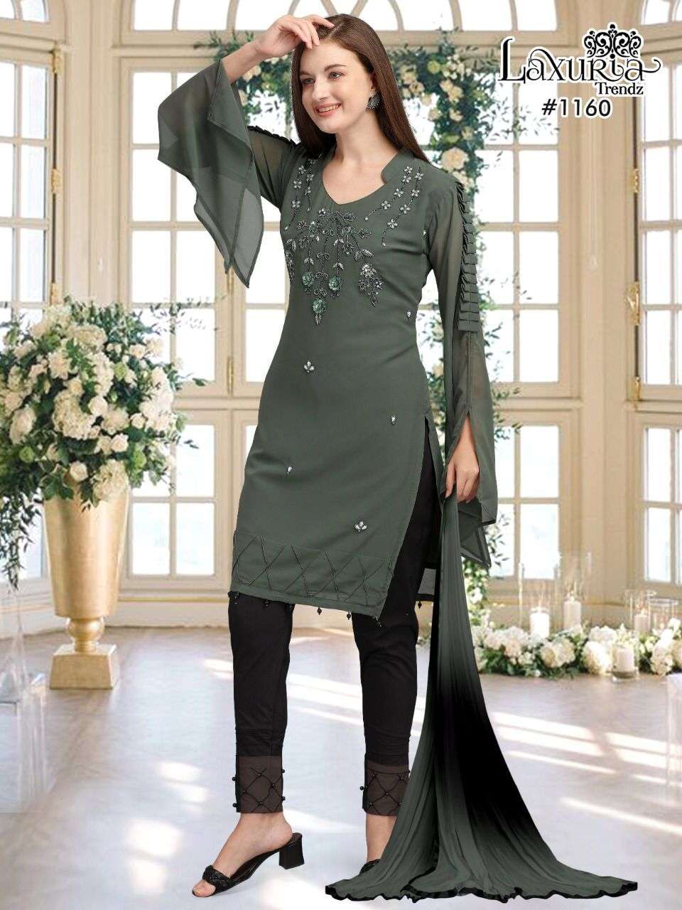 LAXURIA 1160 GEORGETTE READYMADE PAKISTANI FANCY SALWAR KAMEEZ