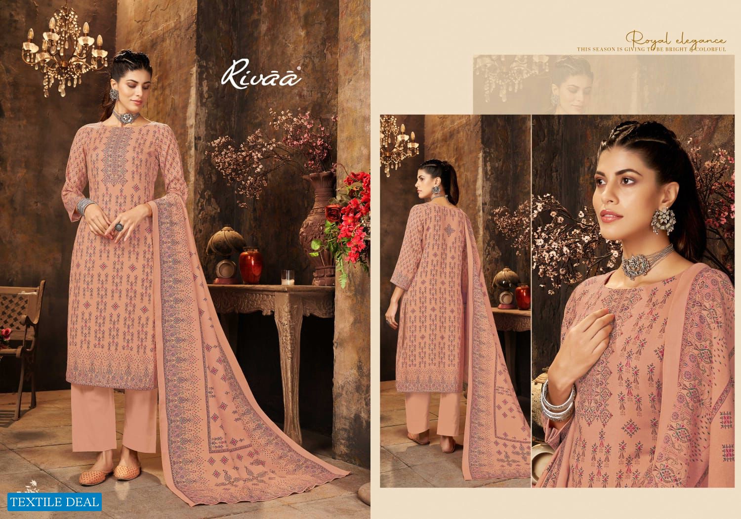 Rivaa Love Leena Wholesale Pure Pashmina Dress Material