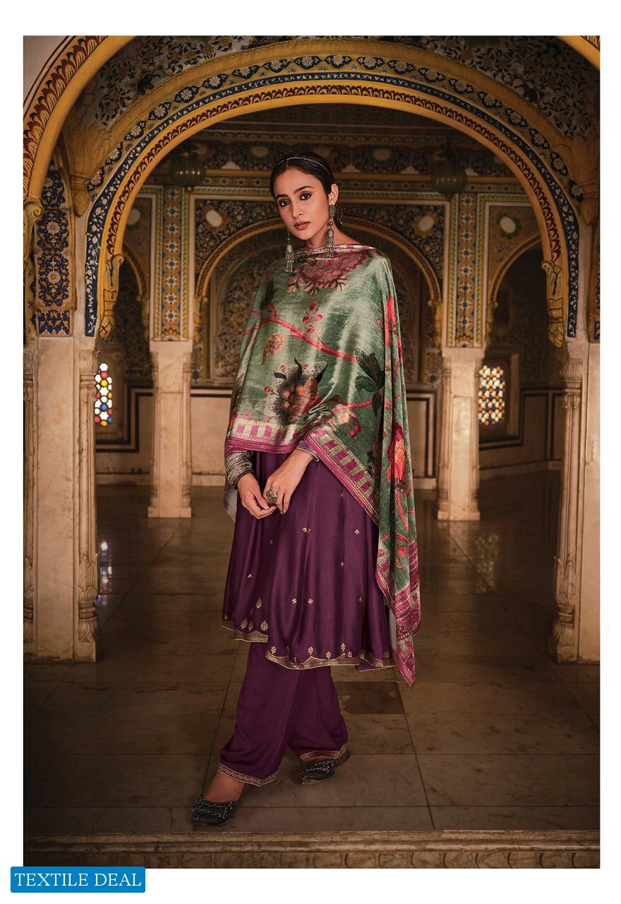 Varsha Indrani Wholesale Pure Pashmina Woven Salwar Kameez