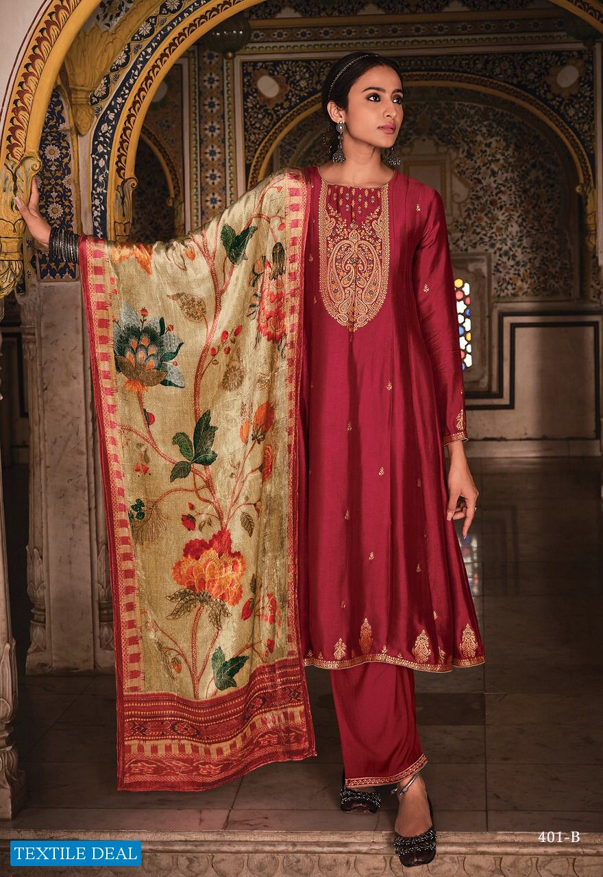 Varsha Indrani Wholesale Pure Pashmina Woven Salwar Kameez